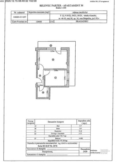 Apartament 2 camere Bragadiru Alunului, mobilat, balcon 15mp, parcare - 18