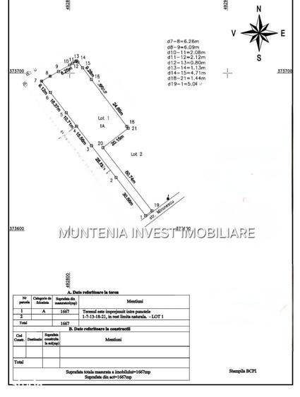 Teren de 1667 mp, în Ștefănești