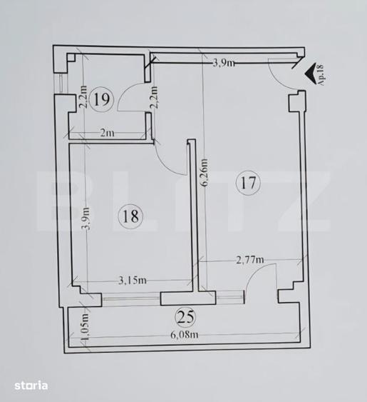 Apartament cu 2 camere în Central