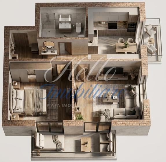 Apartament cu 2 camere în Florești