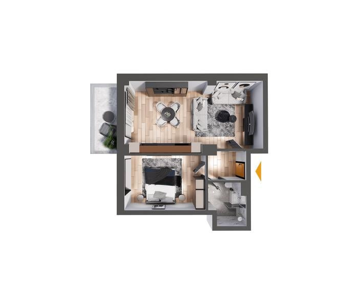 Apartament cu 2 camere semidecomandat în Nicolina