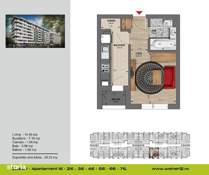 Garsonieră decomandată în Militari