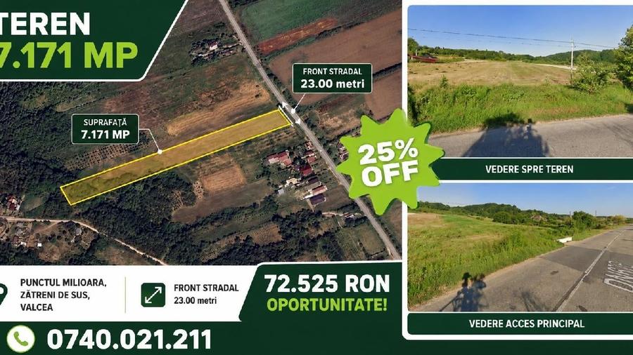 Teren intravilan de 7500 mp, în Zătreni