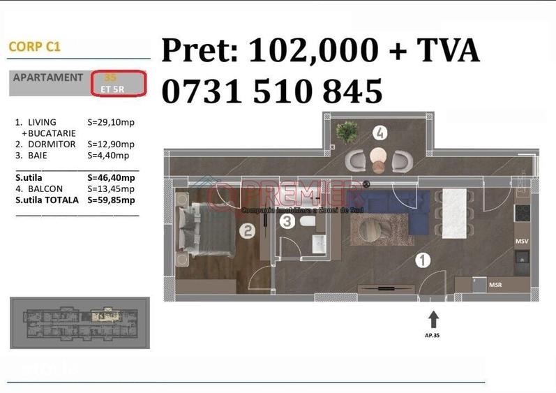Apartament cu 2 camere în Central — fotografia 1