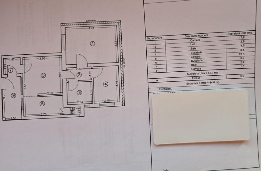 Casă individuală cu 3 camere cu Canalizare în Central