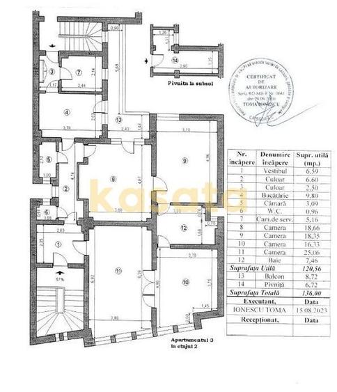 Apartament cu 4 camere circular în Banu Manta