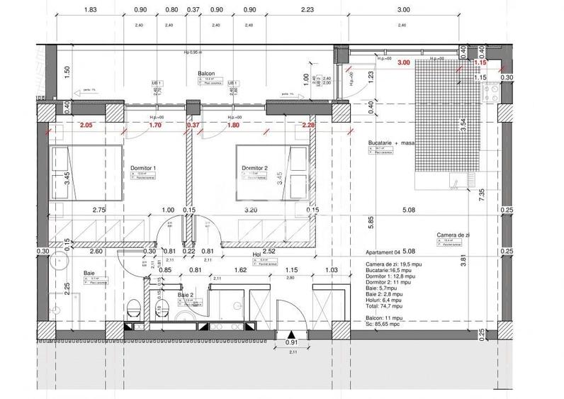 Apartament cu 3 camere decomandat în Central
