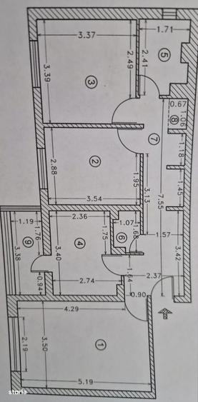 Apartament cu 3 camere decomandat în Tomis Nord