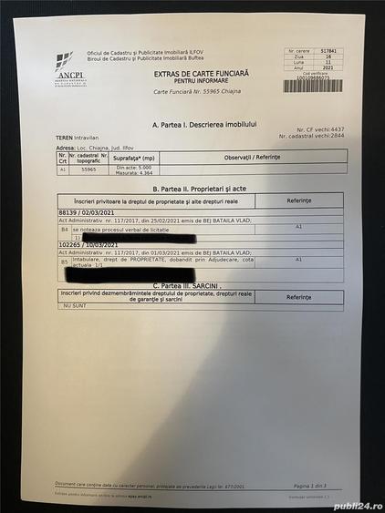 Teren de 4300 mp, în Chiajna