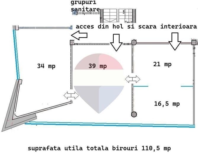 Spațiu comercial, de 111 mp, în Centrul Civic