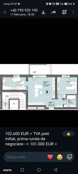 Apartament cu 2 camere în Central