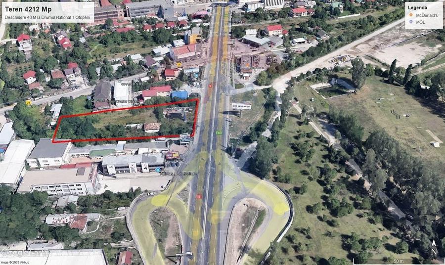 Teren de inchiriat Otopeni – 4212 mp cu deschidere 50 m la DN1 - 3