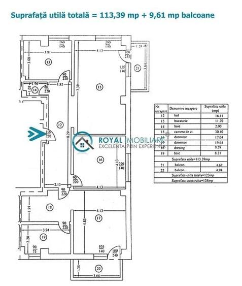 Royal Imobiliare - Vanzare apartament 3 camere zona 9 Mai - 9