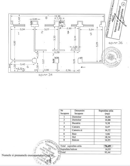 3 camere decomandat Mazepa I, suprafață mare 93 mp, balcon 17 mp - 1