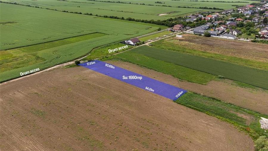 BUFTEA FLAMANZENI,TEREN INTRAVILAN 1660 MP,DESCHIDERE 17 M - 1