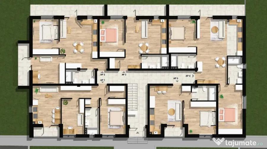 Apartament cu 3 camere semidecomandat în Orașul Vechi