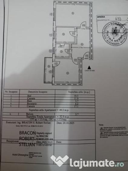 Apartament 2 Camere Pta Precista 53mp et.2 decomandat centrala termopan - 1