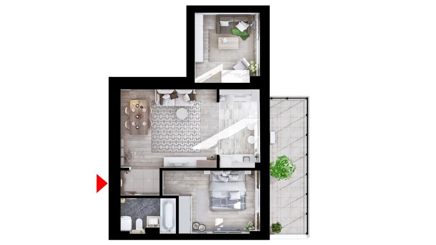 Apartament 2 camere + birou | HILS Republica - 2