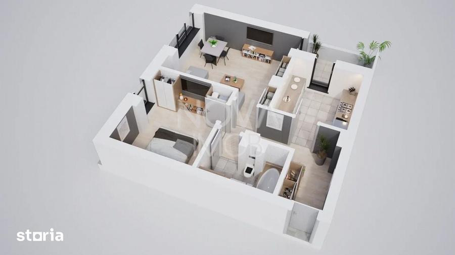 Apartament cu 2 camere decomandat în Central