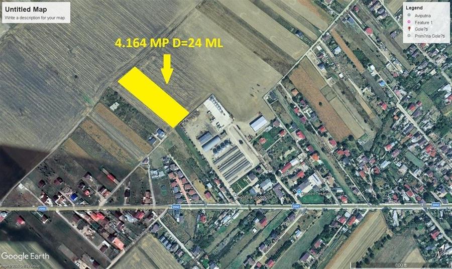 Teren intravilan in Golesti 4.164mp, D= 24 ml - 2