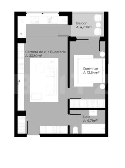 Apartament 2 camere, etaj etaj 6/9, semifinisat, Soporului - 2