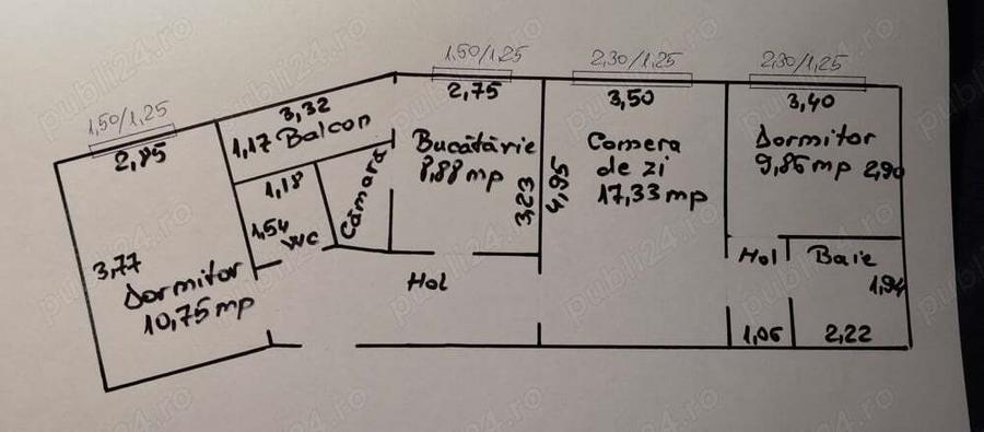 ap. 3 cam. 63 mp , MV1 str Gladiolei et 4 , 825 eu mp - 3