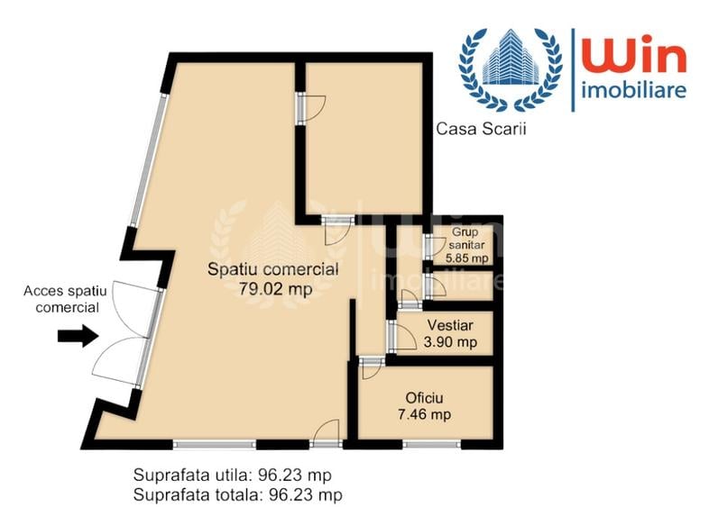 Spatiu comercial cu 2 intrari | 96mp | Ideal Showroom | Zona Garii - 1