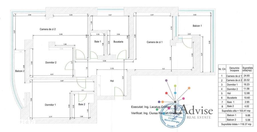 Apartament cu 4 camere decomandat în Central