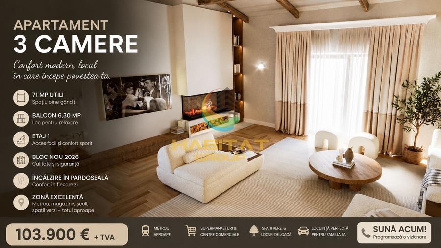Apartament cu 3 camere decomandat în Central — fotografia 1