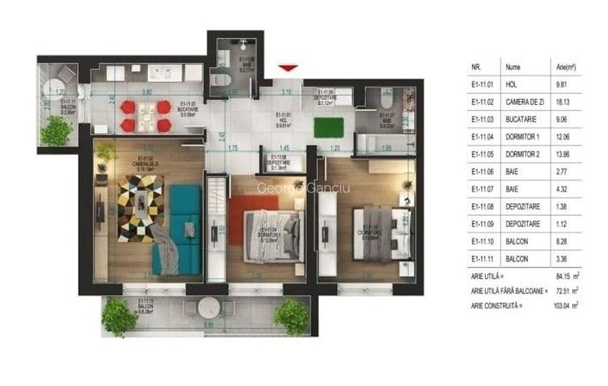 Apartament 3 camere - zona Pallady Apartament 3 camere - zona Pallady