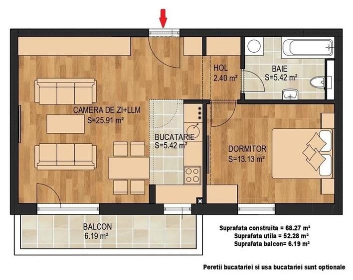 APARTAMENT 2 CAMERE IN TRACTORUL, LA 500 M DE CORESI MALL - 2