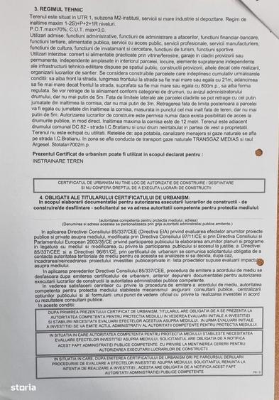 Teren intravilan de vanzare Mioveni 7.002 mp Deschidere 70 m la bld. - 3