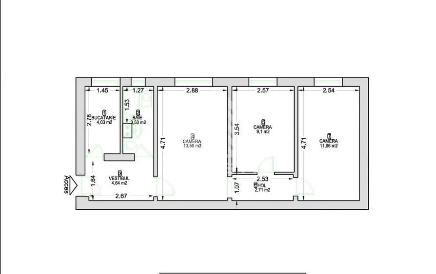 Apartament 3 camere de vanzare, parter, zona Dacia, Timisoara - 12