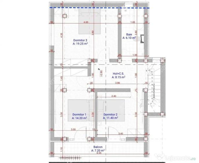 Casa intabulata de 4 camere cu 2 bai si teren de 200 mp in S - 1