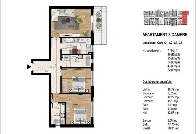 RATE DEZVOLTATOR-Splaiul Unirii- Garsoniere, 2 si 3 Camere - August 2026 - 6