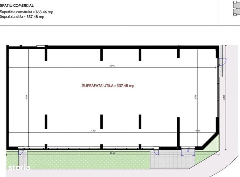 Bd Bucurestii Noi Laminorului spatiu P+1 730 mp stradal open space - 3