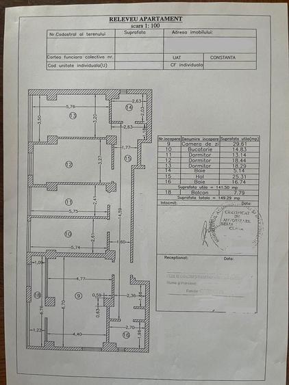 Apartament cu 4 camere FOARTE MARE inel 1 - 20