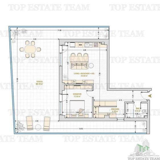 Apartament Ultramodern,  2 Camere de vanzare,  Complex Rezidential Central - Con - 14