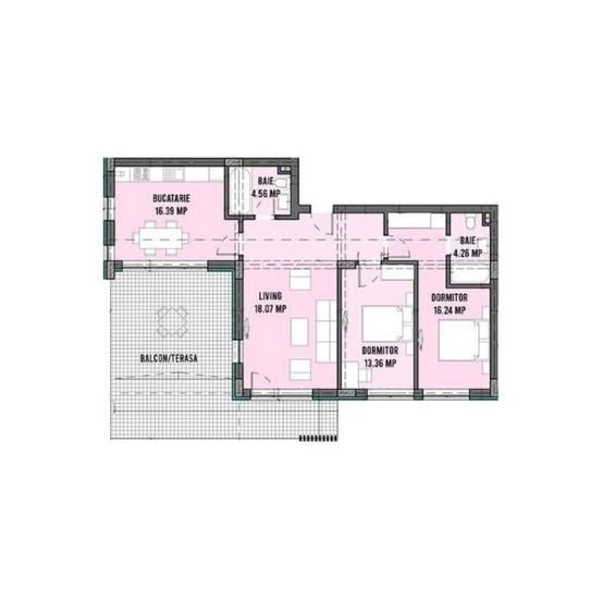 Vand apartament zona Kamsas cu terasa - 1