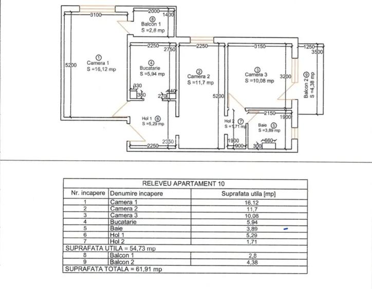 Vand apartament cu 3 camere, situat la etajul 2 din 4, in zona Lipovei