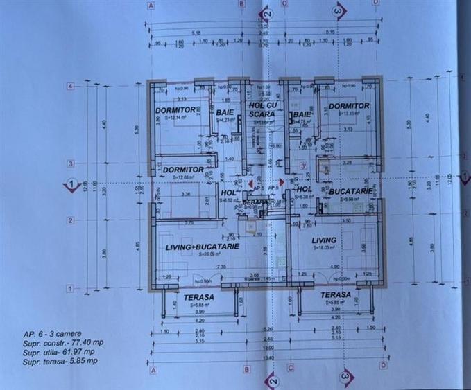 Teren cu bloc rezidential de vanzare,  P+1+M, 6 apartamente, investitie sigura, - 12