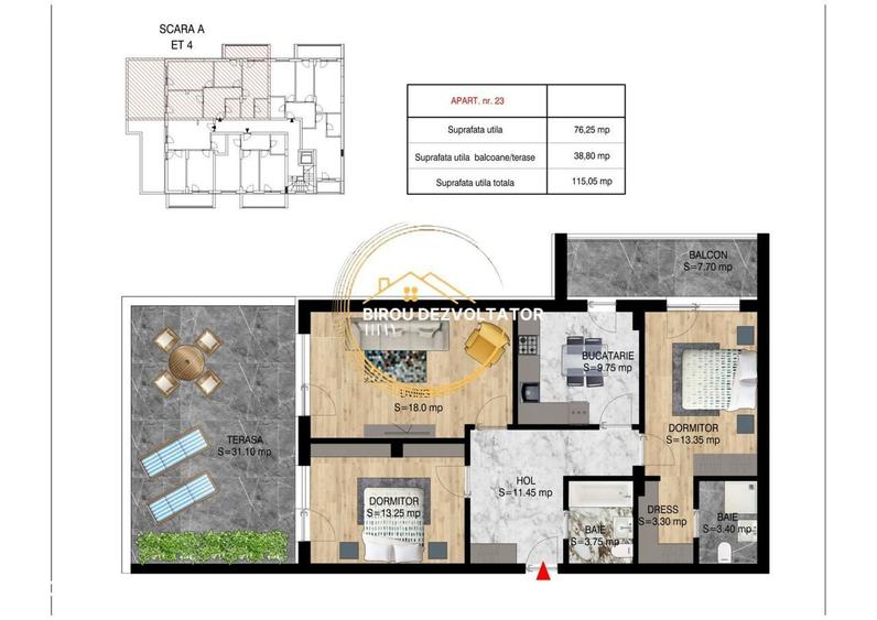 Decomandat Terasa Finisaje premium Scoala|Metrou|Pallady IKEA Titan - 7