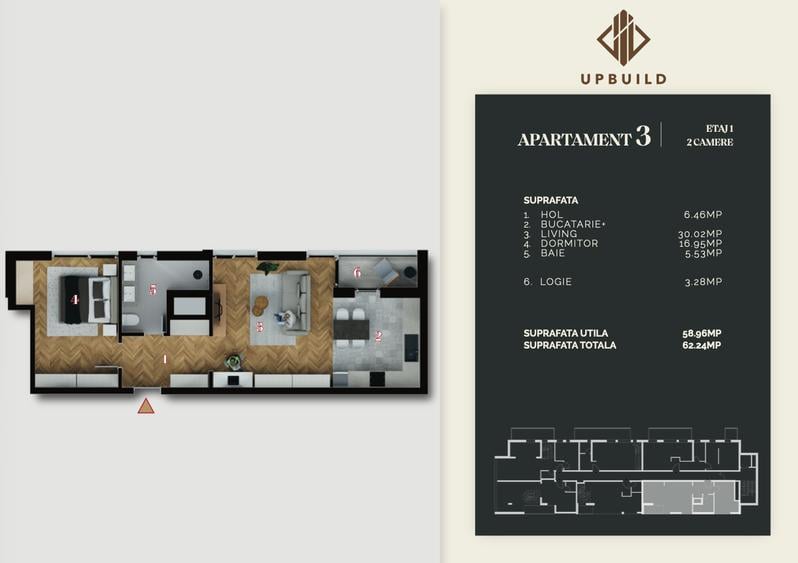 Apartament cu 2 camere decomandat în P-ța Muncii