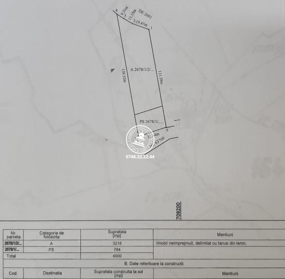 Teren de 4000 mp, în Schitu Duca