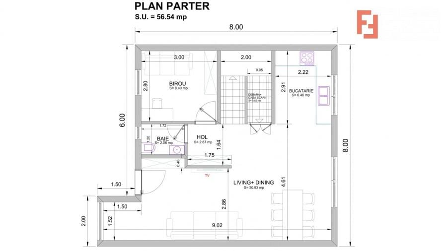Duplex cu 4 camere cu Canalizare în Giarmata