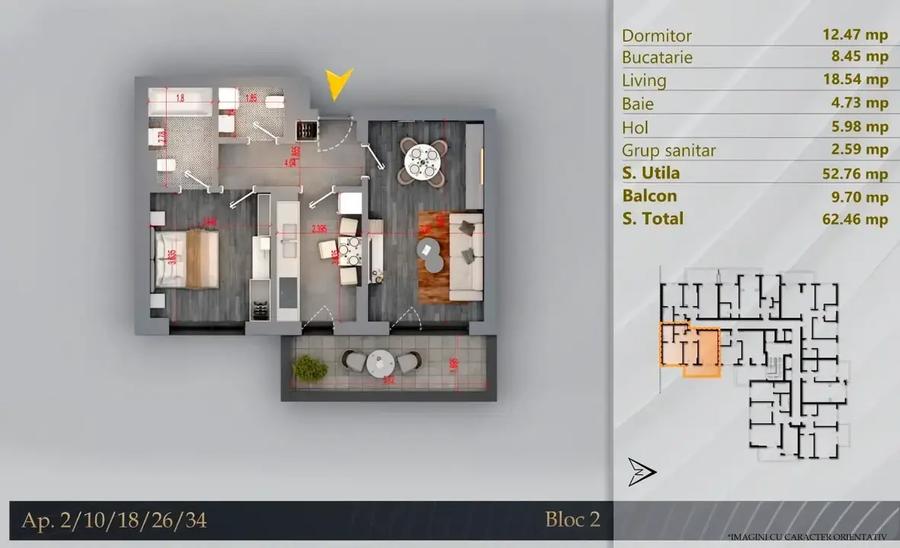 Apartament cu 2 camere decomandat în Theodor Pallady