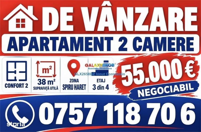 Apartament cu 2 camere semidecomandat în Central