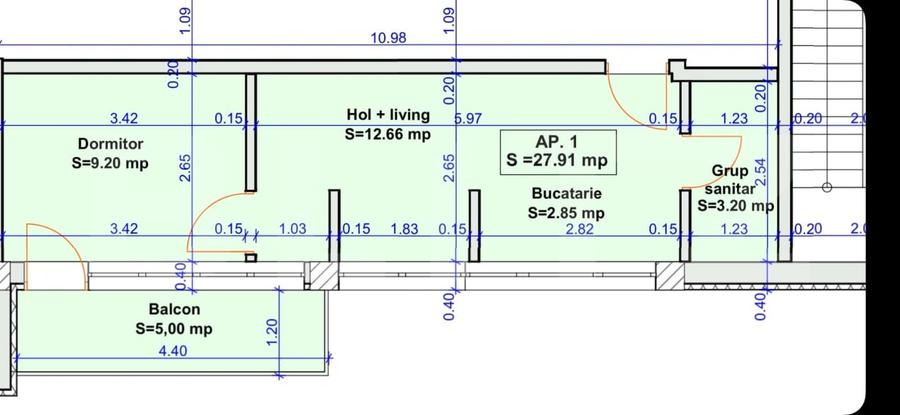 Apartament finisat 2 camere,28mp ,situat in Dezmir - 8