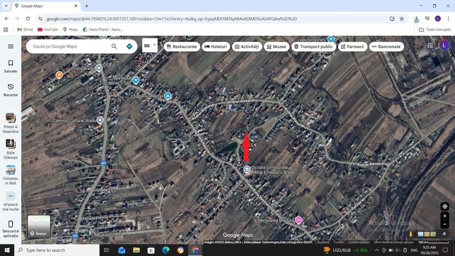 Teren Construcții intravilan de 614 mp, în Bradu