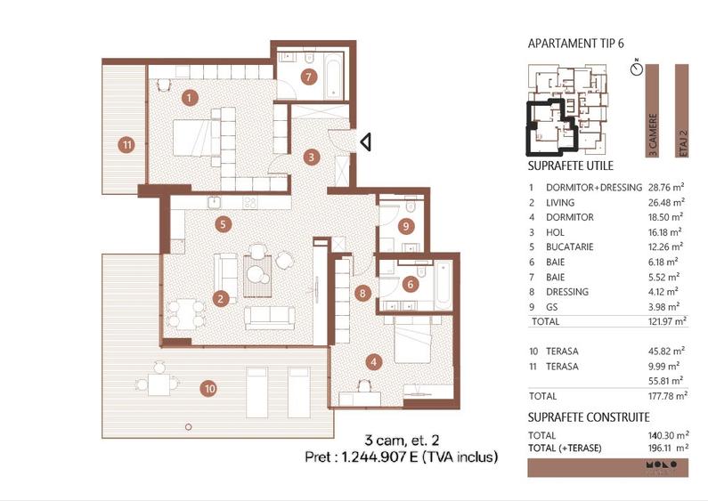 3 camere tip duplex | Terasa 20 mp | Floreasca | Cladire noua 2026 | Premium - 12